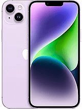 Purple smartphone with dual rear cameras, glossy finish, and a display showing a colorful abstract design. The front screen has a small notch at the top. The device is positioned with both front and back visible.