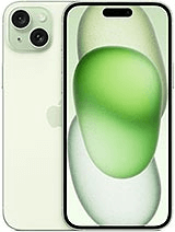 A green smartphone with dual rear cameras and a matching green wallpaper displayed on the screen. The phone is shown from both the front and back, showcasing its sleek design.