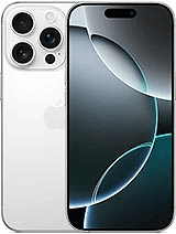 A sleek smartphone with a glossy black screen displaying abstract curved lines. It has a white body and three rear camera lenses arranged in the top left corner.