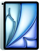 A tablet with a sleek, abstract blue and silver digital artwork displayed on the screen, featuring smooth, flowing lines and curves. The device has a thin bezel and a metallic back with a camera in the corner.