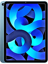 A tablet with a colorful abstract wallpaper featuring intertwining blue and black curves, set against a gradient background. The device has a sleek design and a visible front camera on the top bezel.